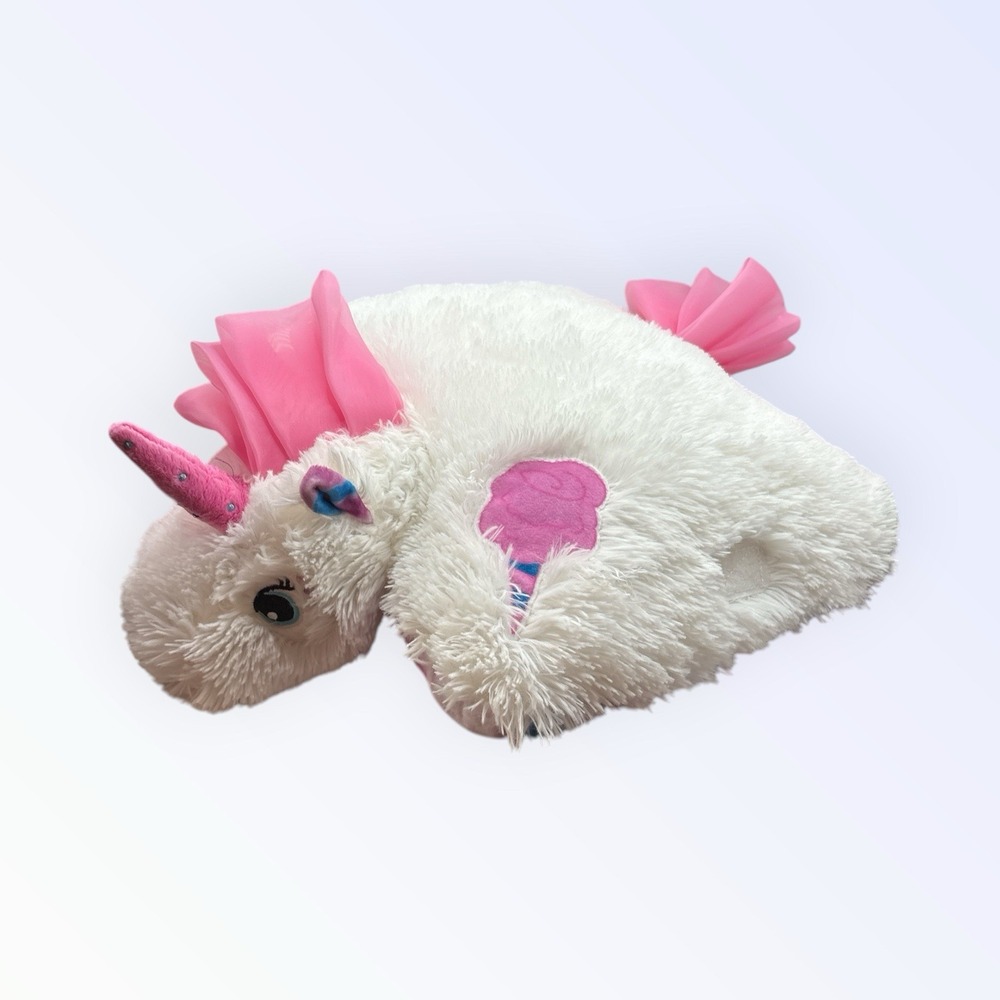 Pillow Pets Unicorn Plush Pillow White Pink Magical Stuffed Animal Soft - Picture 2 of 4